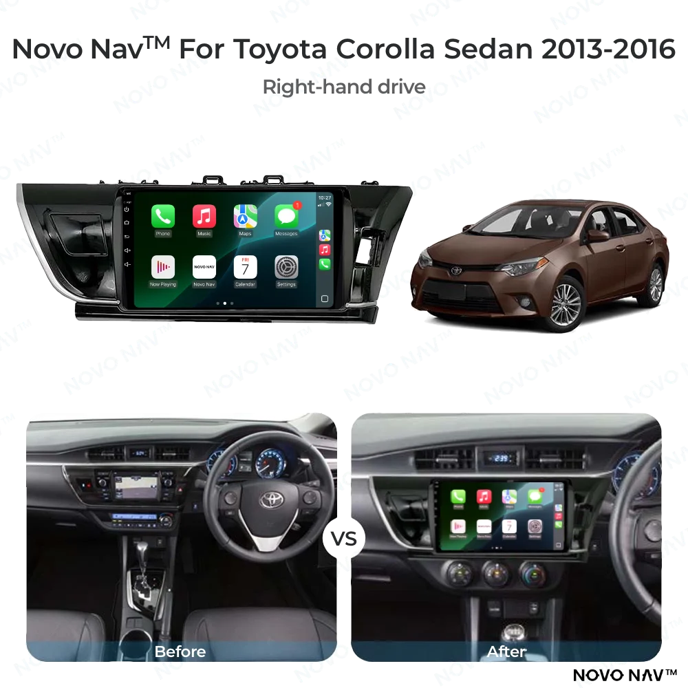 Toyota Corolla Sedan 2013-2016 CarPlay and Android Auto Upgrade Kit