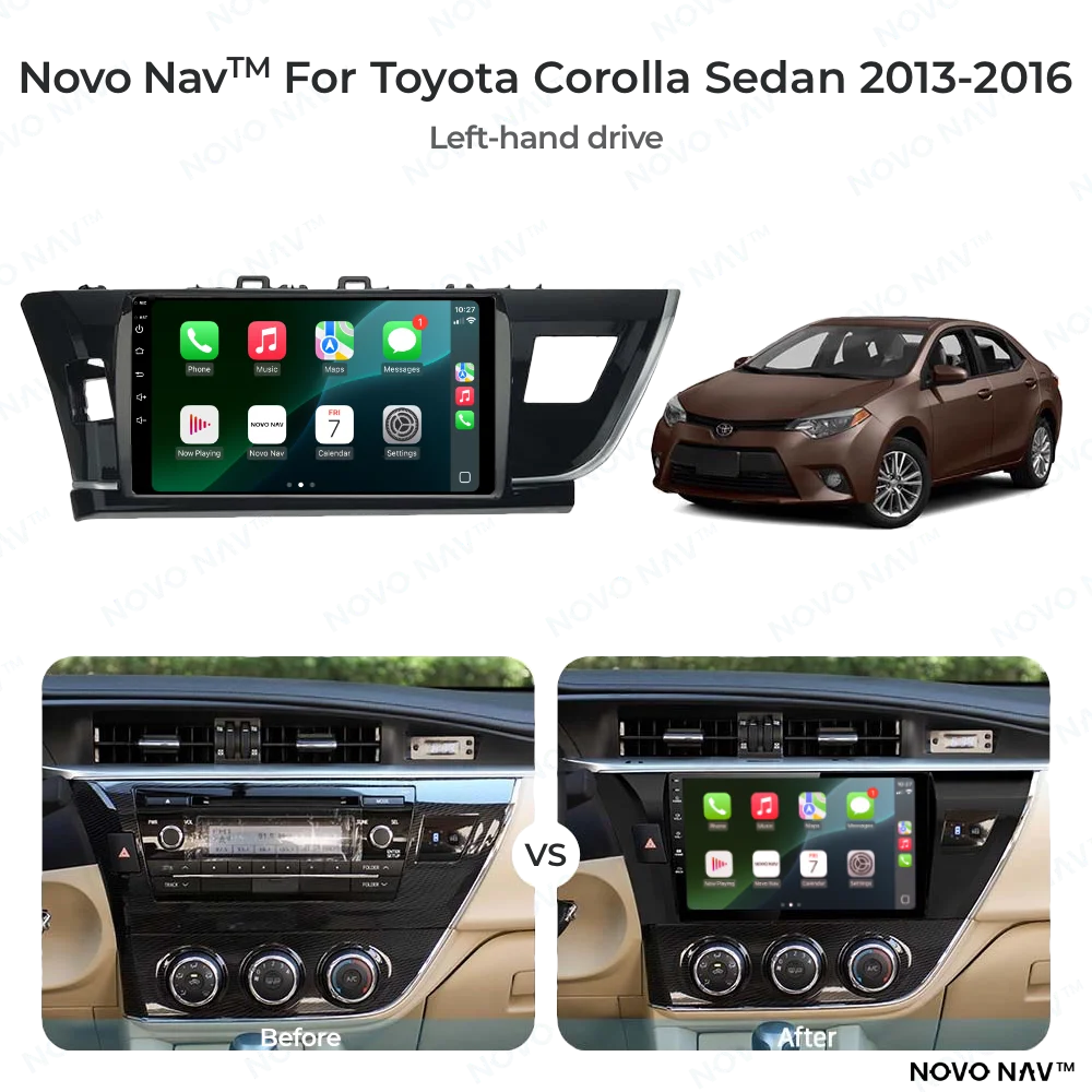 Toyota Corolla Sedan 2013-2016 CarPlay and Android Auto Upgrade Kit