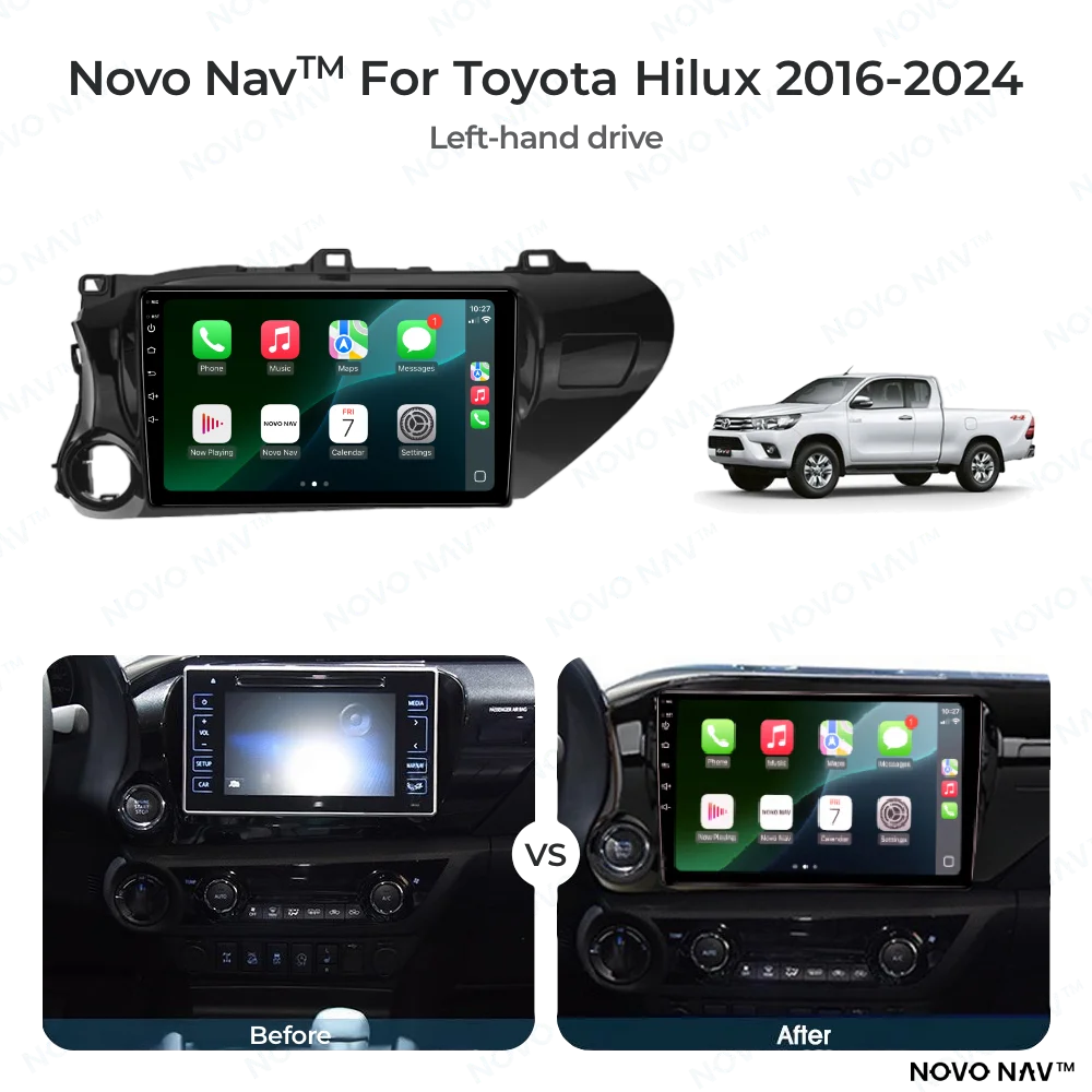 Toyota Hilux 2016-2024 CarPlay and Android Auto Upgrade Kit
