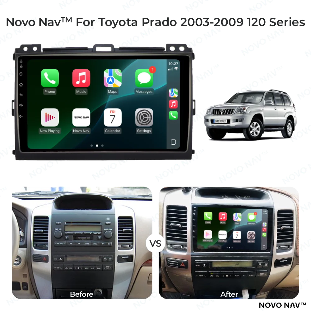 Toyota Prado 120 Series 2003-2009 CarPlay and Android Auto Upgrade Kit