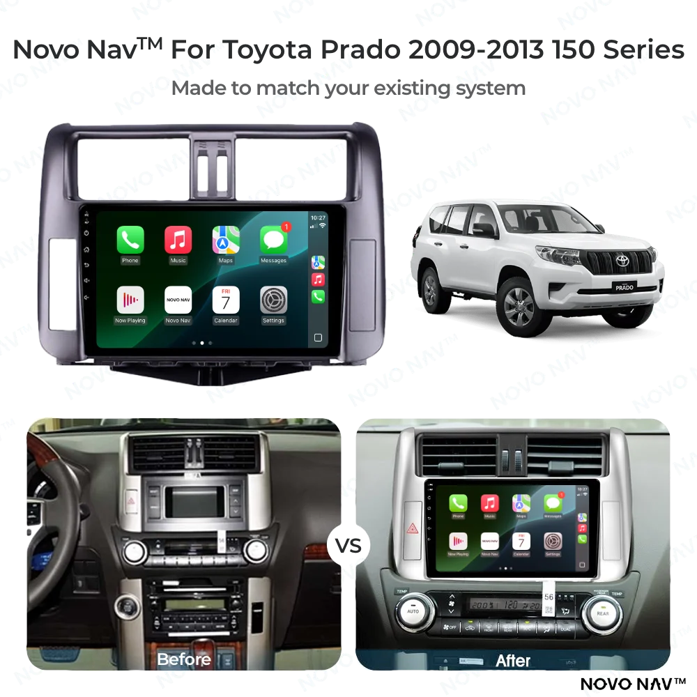 9 Inch CarPlay & Android Auto Head Unit for Toyota Prado 2009-2013