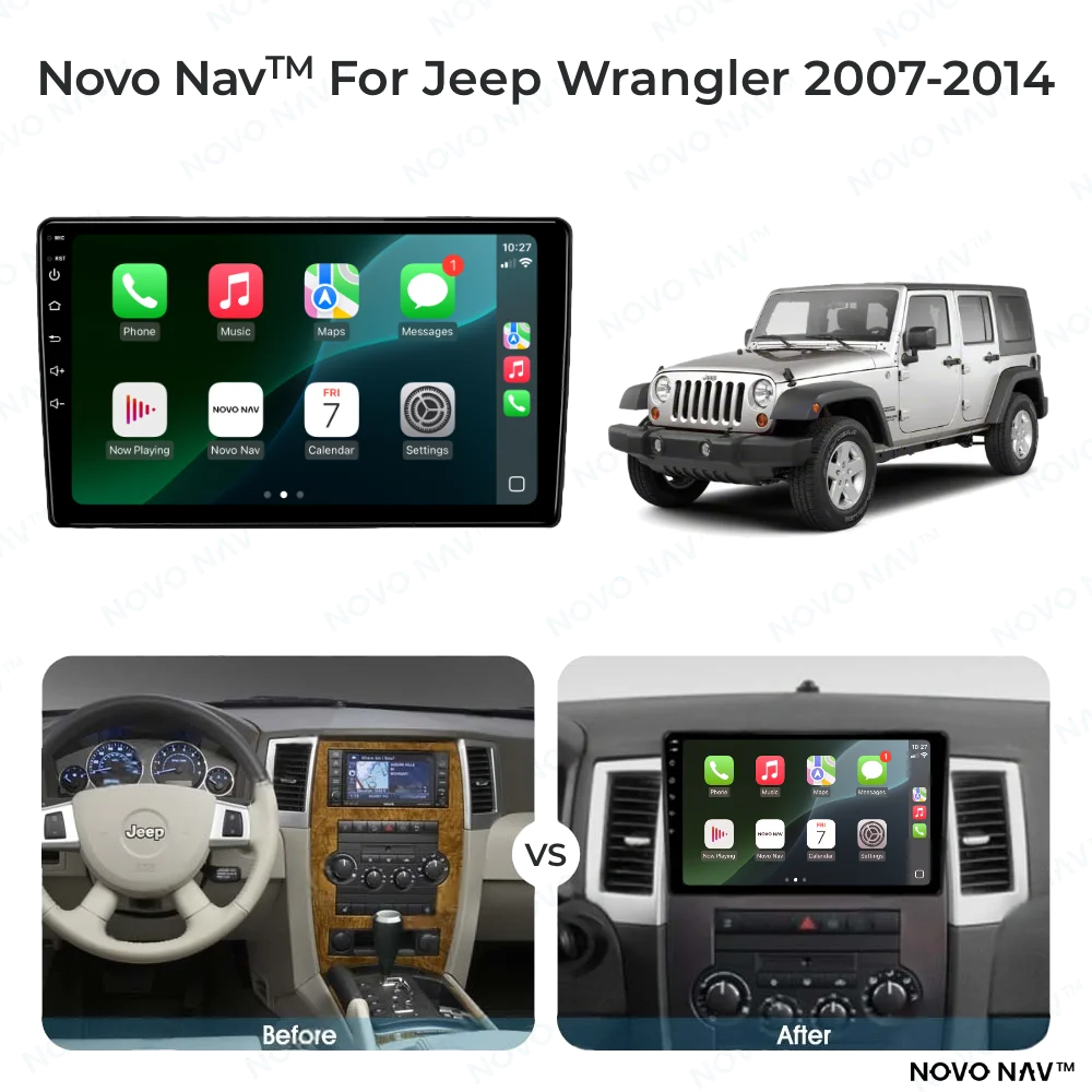 Jeep Wrangler 2007-2014 CarPlay and Android Auto Upgrade Kit